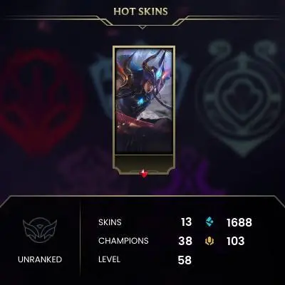 ‍【TR】⸱  13 Skin⸱  38 Champ⸱  Unranked⸱  2025 Ready⸱  Honor 3⸱ ⏱ 103 RP⸱ 