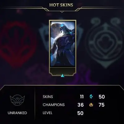 【TR】⸱  11 Skin⸱  36 Champ⸱  Unranked⸱  2025 Ready⸱  Level 50⸱  50 BE⸱  H