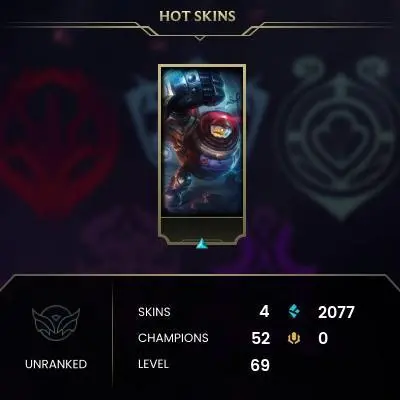 【TR】⸱  4 Skin⸱  52 Champ⸱  Unranked⸱  2025 Ready⸱  Level 69⸱  2077 BE⸱ ⛹️