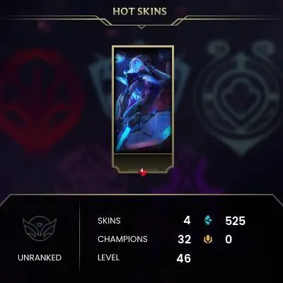 【TR】⸱  4 Skin⸱  32 Champ⸱  Unranked⸱  2025 Ready⸱  525 BE⸱  Honor 3⸱  Le