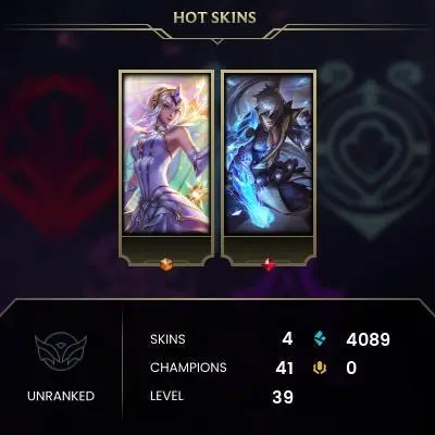 【TR】⸱  4 Skin⸱  41 Champ⸱  Unranked⸱  Honor 3⸱  4089 BE⸱  Email Access⸱ 