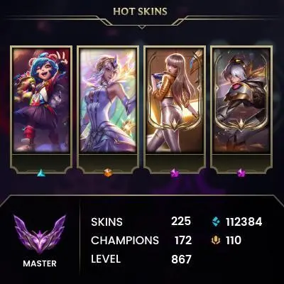 【EUW】⸱  221 Skin⸱ ️ 172 Champ⸱ ⚠️ Master⸱  110 RP⸱  Email Access⸱ ️ 2025 R