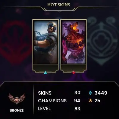[EUW] - Bronze II / 30 Skin / Changeable Mail | Instant Delivery | Lifetime Warranty | 100% Handmade & Secure | 24/7 Support