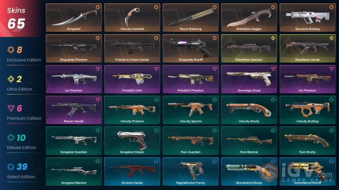 EU / 65 skins / Prelude to Chaos Vandal / Elderflame Dagger . Recon Balisong / Singularity Phantommssh1637