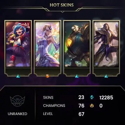 [EUW] | 12K|BE Champion 73 |SKIN 23 |Last season's Gold | Full Access | Instant Delivery | Unverified Email |J11
