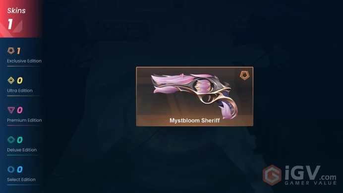 NA | 1 skin | Gold 2 | Level 27 | VP Value: 2175 | Mystbloom Sheriff | Agent 2 | Card 14 | Buddies 13 | 