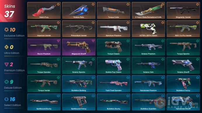 EU [ 37 TOP SKINS + 4 KNIFE ] Gaia's Fury + Imperium Vandal + Spectrum Phantom + Primordium Vandal + RGX 11z Pro Vandal / full acces