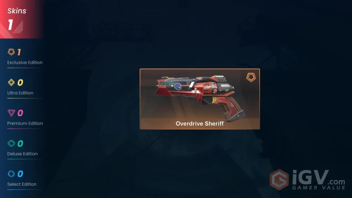 NA | 1 Skin | Silver 3 | Level 26 | Value VP 2175 | Overdrive Sheriff | Buddies 14 | Agent 4 | Card 12 | 