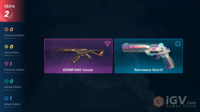 NA | 2 Skins | Gold 2 | Level 33 | VP Value: 1775 | XERØFANG Vandal | Retrowave Sheriff | Buddies 18 | Full Access | Instant Delivery | Full Det