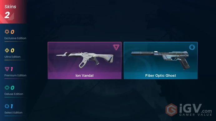 NA | 2 Skins | Gold | VP Value 1775 | Ion Vandal | Fiber Optic Ghost | Level 39 | 8 Agents | Full Access | Instant Delivery | Full Details Below
