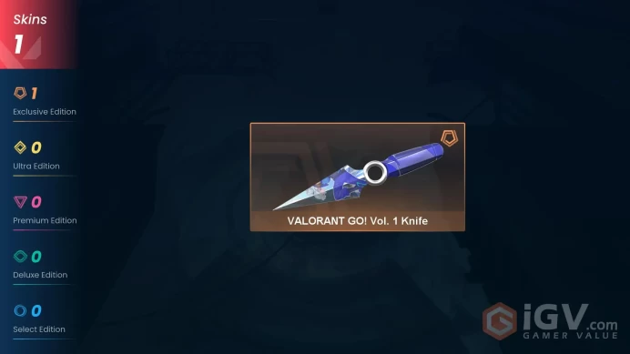 NA | 1 Skin | Ascendant | VALORANT GO! Vol. 1 Knife | Buddies 31 | Level 43 | 