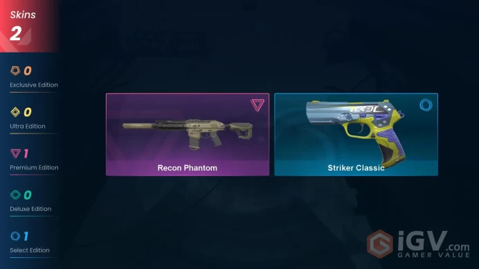 NA | 2 Skins | Silver 3 | Level 59 | Value VP 1775 | Recon Phantom | Striker Classic | Buddies 45 | Full Access | Instant Delivery | Full Detail