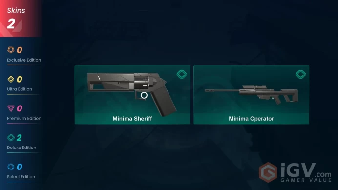 NA | 2 Skins | Silver 3 | Level 33 | Value VP 2550 | Minima Sheriff | Minima Operator | Buddies 18 | Agent 7 | Card 11 | Full Access | Full Deta