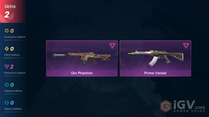 NA | 2 Skins | Diamond | Level 35 | VP Value 3550 | Oni Phantom | Prime Vandal | 19 Buddies | Full Access | Full Details Below!