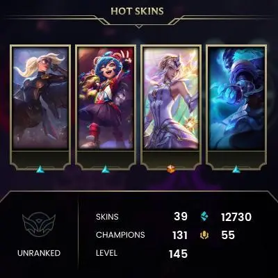 【EUW】Level 145    140 Champ/ 39 Skins  Full Access  High Quality Account  Instant Delivery️