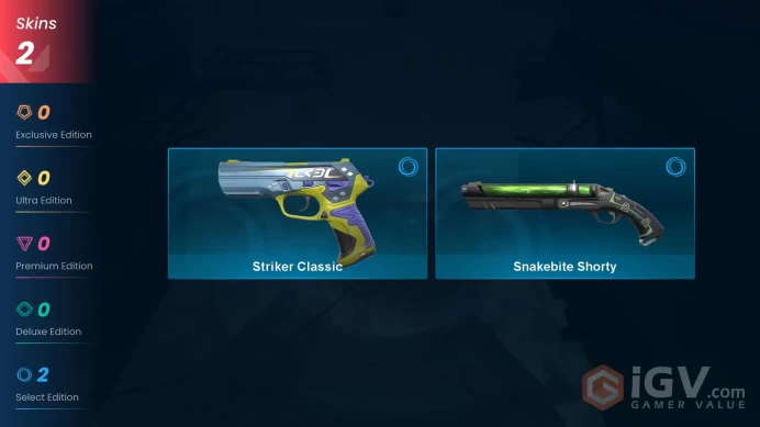 NA | 2 skins | Gold 2 | Level 40 | RP Value: 135 | Striker Classic | Snakebite Shorty | Buddies 33 | Full Access Instant Delivery | Full Details