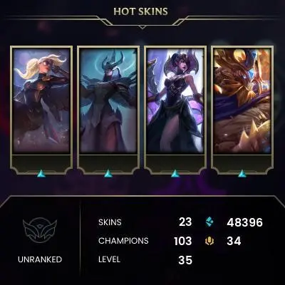 【EUW】Level 35 103 Champ/ 23 Skins Full Access High Quality Account Instant Delivery️