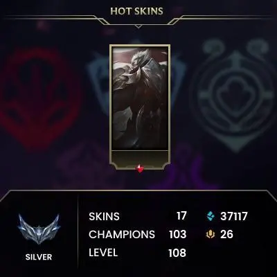 EUW -(S16) SILVER 4 START - HIGH LP GAIN - 103 Champ - 17 Good Skins(1 Legendary, 6 Epic) - 37.1K BE- FULL ACCES - LIFETIME WARRANTY - CHEAP