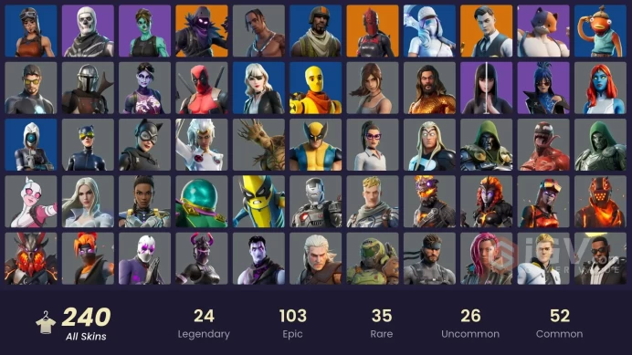 [PC/XBOX/PSN/SWITCH] 240 skins | Renegade Raider | Aerial Assault Trooper | Travis Scott | Gold Midas | Championship Jonesy | Vivi Chroma | 