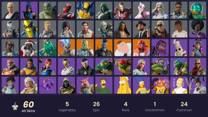 [PC/XBOX/PSN/SWITCH] 60 skins | Lina Scorch | Valeria | Renzo the Destroyer | Peter Griffin | Spectra Knight | Omegarok | Poseidon | Apprentice 