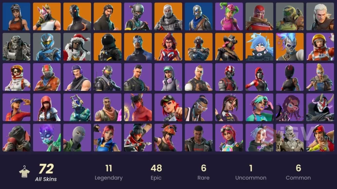 [PC/XBOX/PSN] 72 skins |Take The L| The Reaper | Blue Squire | Royale Knight | Elite Agent | Havoc | Rogue Agent | 0 VB
