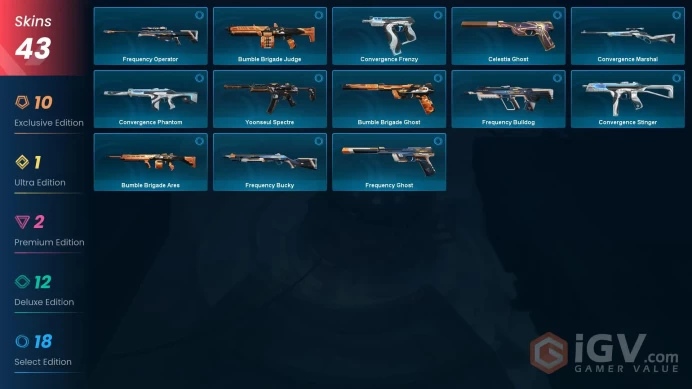 EU Full Access | 43 Skins Araxys Bundle+Evori Dreamwings Vandal+Singularity Vandal+Ayakashi Phantom+much more