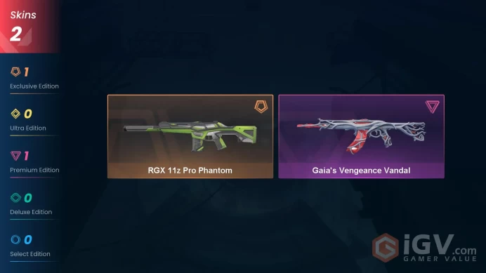 NA | 2 Skins | Platinum | RGX 11z Pro Phantom | Gaia's Vengeance Vandal | Agent 4 | Buddies 21 | Level 26 | Full Access | Instant Delivery 