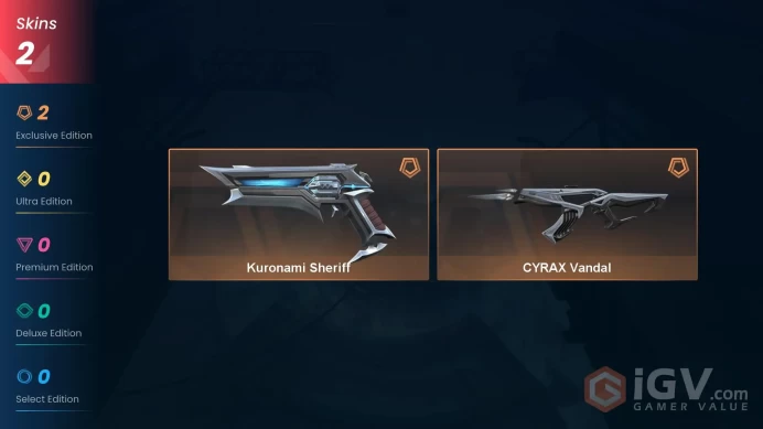 NA | 2 Skins | Diamond | Level 32 | VP Value 4550 | Kuronami Sheriff | CYRAX Vandal | 28 Buddies | Full Access | Full Details Below!