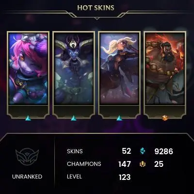 【EUW】Level 123    97 Champ/ 52 Skins   Full Access  High Quality Account  Instant Delivery️