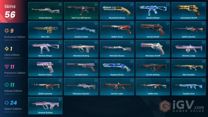 [KOREA] 56 Skins | 5 Knife | Full Acces | Reaver Karambit / Recon Balisong / Onimaru Kunitsuna / Elderflame Vandal / Ruination Phantom |