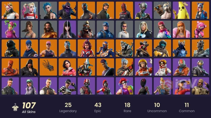 (PC PSN XBOX) 107 skins | ARCANE JINX / FA / OG STW | TAKE THE L / HARLEY QUINN / LARA CROFT / PSYCHO BANDIT / The Reaper | Elite Agent | Heron 