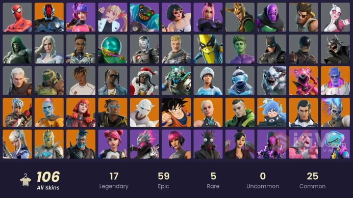 (PC PSN XBOX) 106 skins | ITACHI UCHIHA / Son Goku | Spectra Knight | The Origin | The Ageless | Snap | Paradigm (Reality-659) | Renzo the Destr