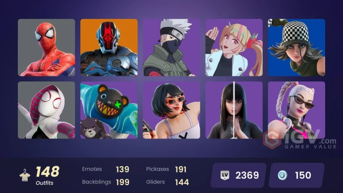 (PC PSN XBOX) 148 skins | Fixer | KAKASHI HATAKE / Naruto Uzumaki | Kymera | Torin | Era | Zeus | Renzo the Destroyer | The Cube Queen | Mizuki 