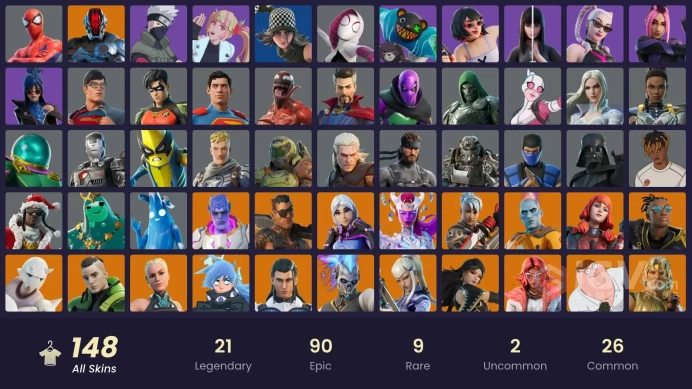 (PC PSN XBOX) 148 skins | Fixer | KAKASHI HATAKE / Naruto Uzumaki | Kymera | Torin | Era | Zeus | Renzo the Destroyer | The Cube Queen | Mizuki 