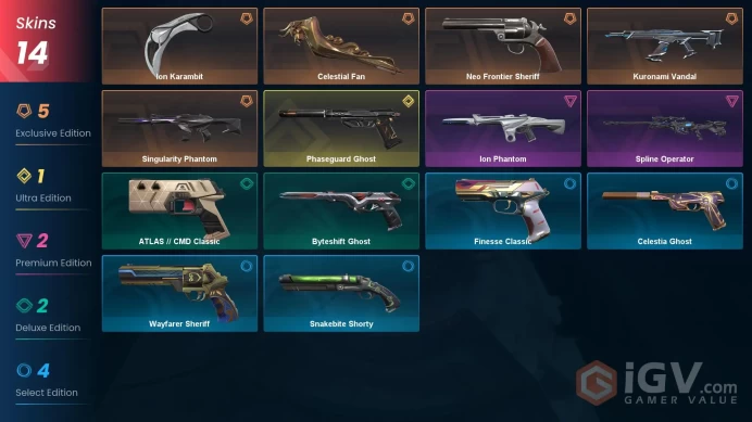 EU / Ion Karambit / Neo Frontier Sheriff / Singularity Phantom / Ion Phantom / Ranked Ready