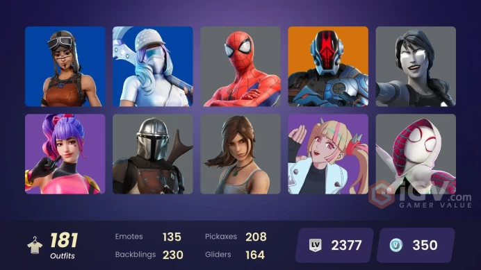 (PC PSN XBOX) 181 skins | Renegade Raider | Malik | The Imagined | Torin | Paradigm (Reality-659) | Joey | Valeria | Omegarok | Kado Thorne | Er