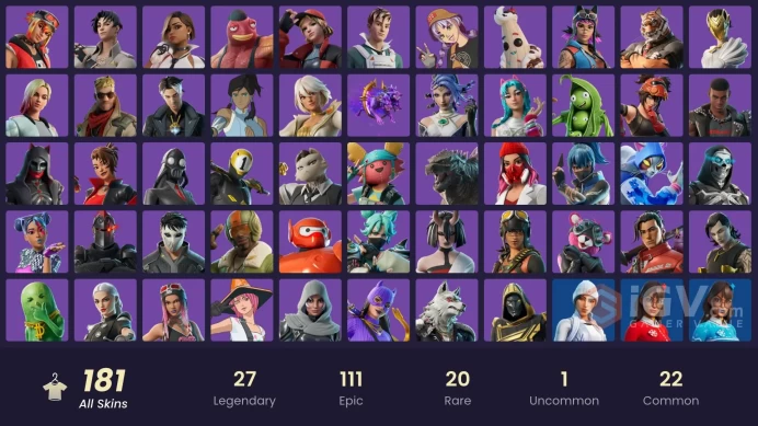 (PC PSN XBOX) 181 skins | Renegade Raider | Malik | The Imagined | Torin | Paradigm (Reality-659) | Joey | Valeria | Omegarok | Kado Thorne | Er