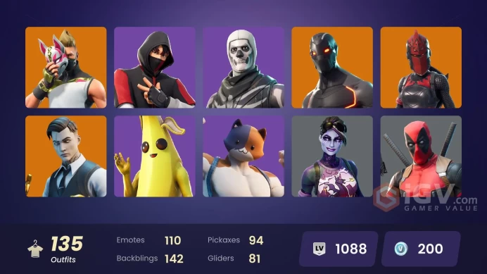 [PC/PSN] 136 skins | IKONIK | Omega (stage 5) | Gold Midas | Nezumi | Eternal Knight | Love Ranger | Luxe | Hime | Wild Card | 200 VB