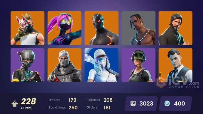 [PC/XBOX] 227 skins | The Reaper | Elite Agent | Travis Scott | Gold Midas | Sub Commander | Carbon Commando | Havoc | Prodigy | 400 VB