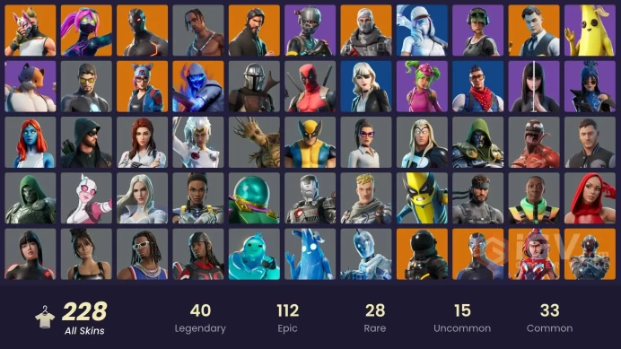 [PC/XBOX] 227 skins | The Reaper | Elite Agent | Travis Scott | Gold Midas | Sub Commander | Carbon Commando | Havoc | Prodigy | 400 VB