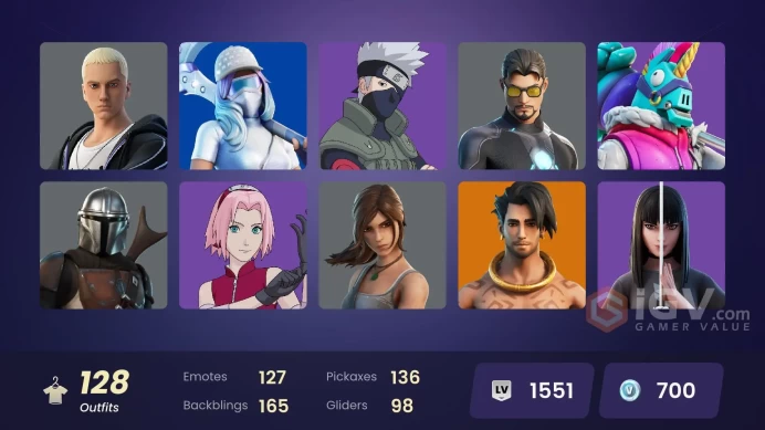 (PC PSN XBOX) 128 skins | Vivi Chroma | Naruto Uzumaki | Mizuki | Kymera | Nezumi | Predator | Spire Assassin | Spectra Knight | Menace | Optimu