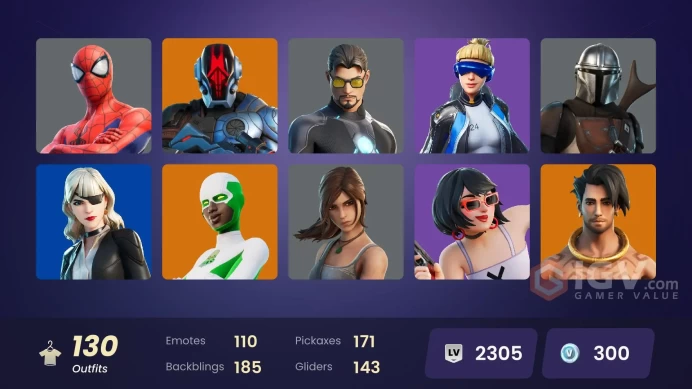 [ALL PLATFORMS] 130 SKINS | DEADPOOL | LARA CROFT | GERALT OF RIVIA | NEO VERSA | SPIDER-MAN | 171 PKX | FULL ACCESS