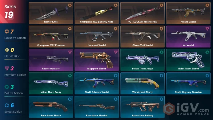 EU - LVL 94 - Unranked - 3 KNIVES - 19 SKINS(~29,065 VP) Champions 2022 Phantom, VCT LOCKIN Misericordia, Kuronami Vandal, Arcane Vandal, Reave