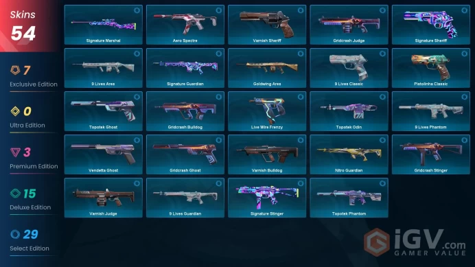 EU - LVL 96 - Unranked - 6 KNIVES - 54 SKINS(~24,390 VP) Sovereign Sword, Black.Market Butterfly Knife, RGX 11z Pro Vandal, Reaver Karambit, VC