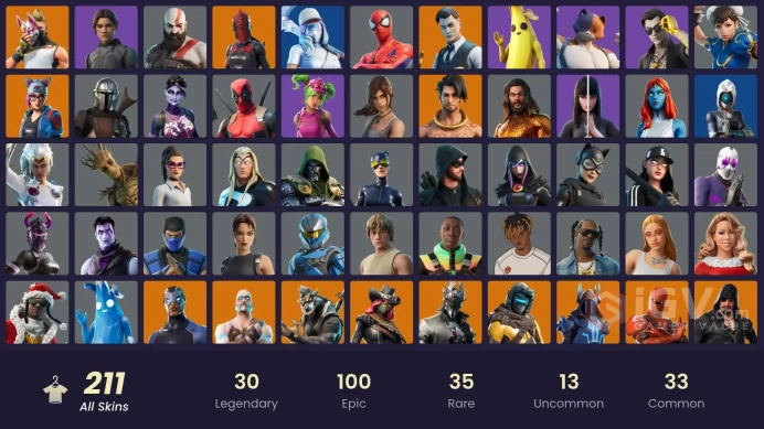 (PC PSN XBOX) 211 skins | LEVIATHAN AXE / Kratos | Gold Midas | Joey | Vi | Red Knight | Eternal Knight | Carbide | Torin | Kymera | Spider Knig