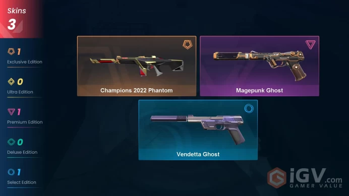 NA | 3 Skins | Ascendant | Magepunk Ghost | Champions 2022 Phantom | Buddies 27 | Level 42 | 
