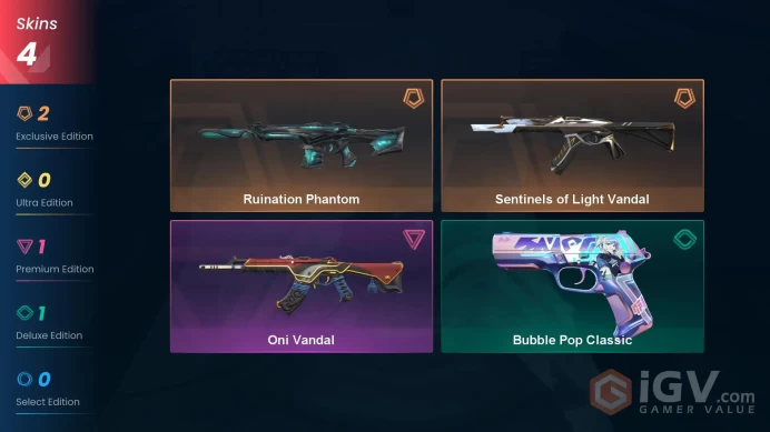 Eu/Full Access/Ranked Ready/Sentinels of Light Vandal + Ruination Phantom + Oni Vandal
