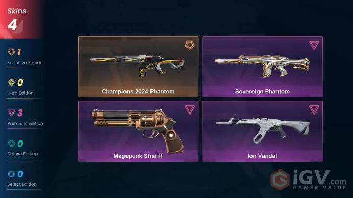 NA | 4 Skins | Platinum | Champions 2024 Phantom | Magepunk Sheriff | Sovereign Phantom | Ion Vandal | Buddies 53 | Level 47 | Full Access | Ful