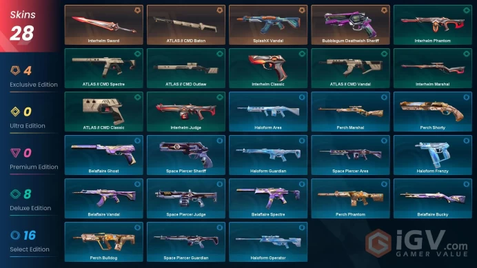 EU Full Access | 28 Skins Interhelm Sword + SplashX Vandal + Bubblegum Deathwish Sheriff + ATLAS // CMD Baton + more