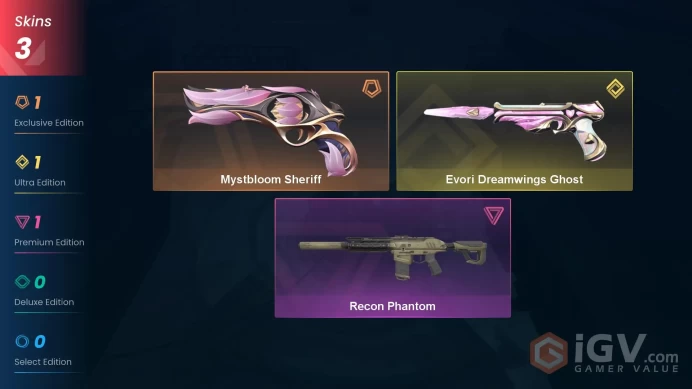 NA | 3 Skins | Platinum | Evori Dreamwings Ghost | Mystbloom Sheriff | Recon Phantom | Level 34 | Full Access | Instant Delivery | Full Details 